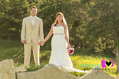 Wedding photo on lawn